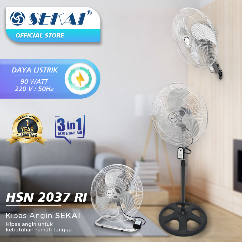 Sekai Kipas Angin High Velocity Remote 3in1 20 Inch - HSN 2037 RI | HSN2037RI